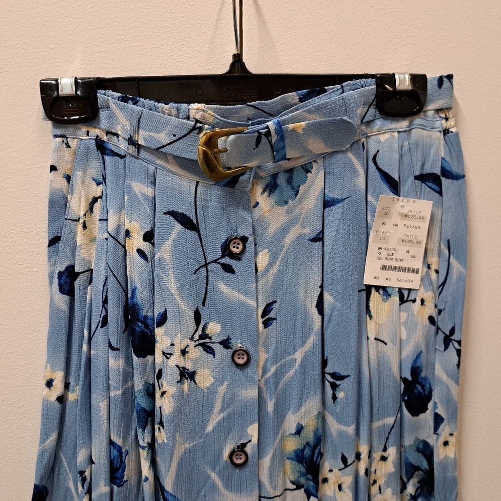 NWT 80s 90s Womens Essay 2 PC Shirt Skirt Set Floral print sz 12 Top & 10 Skirt - Picture 7 of 12